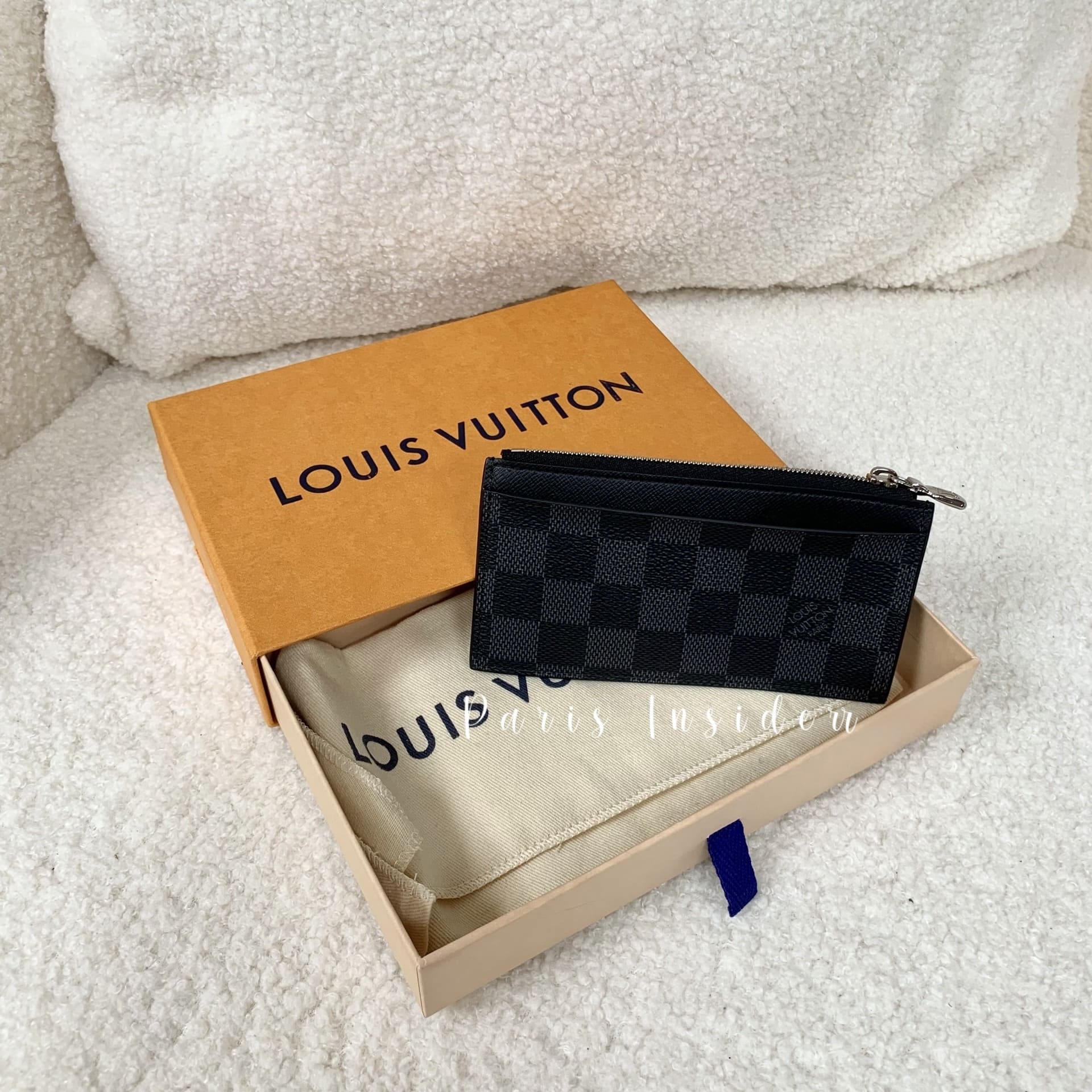 Louis Vuitton Coin Card Holder Black With Grey