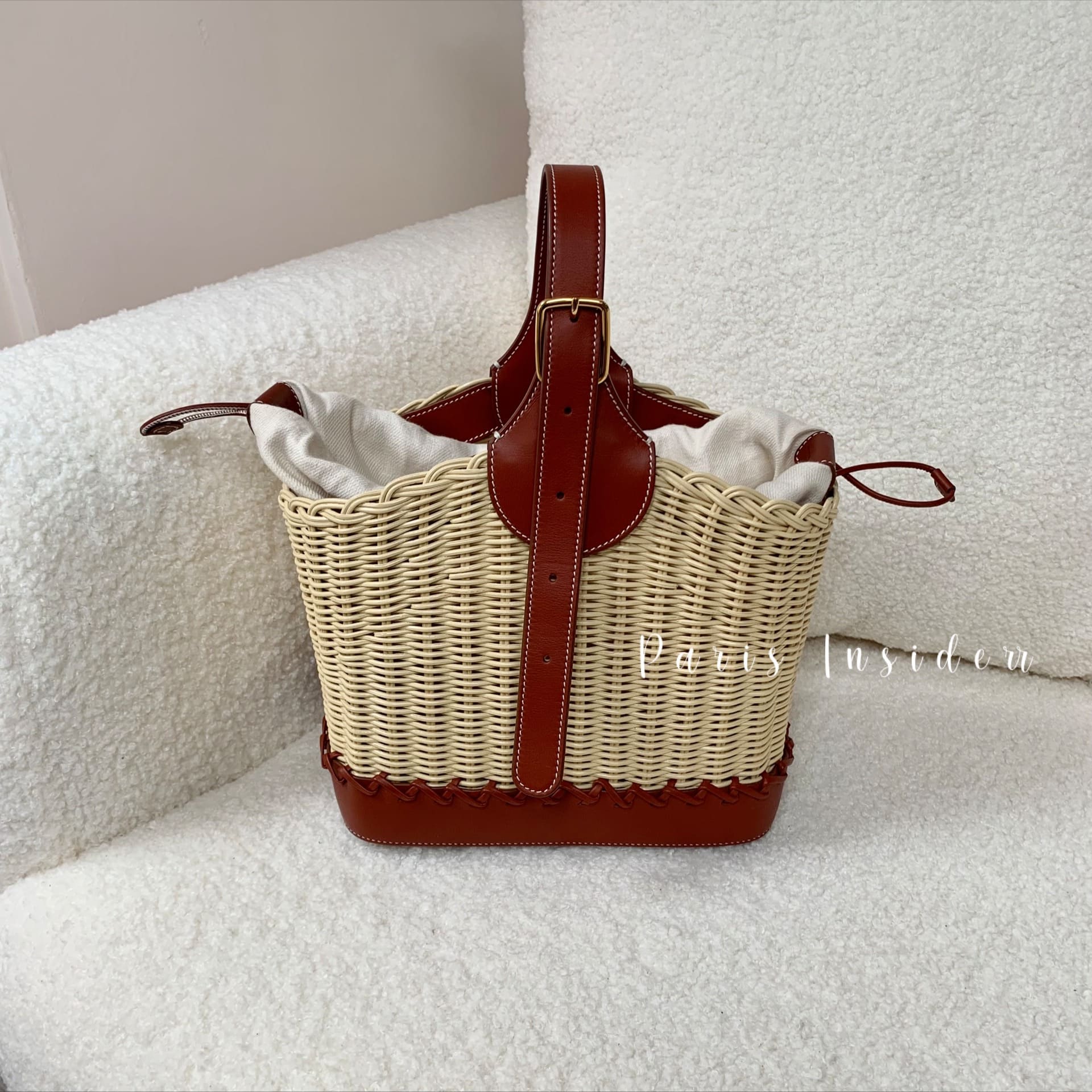 Loro Piana Bobbin Bucket Bag Wicker