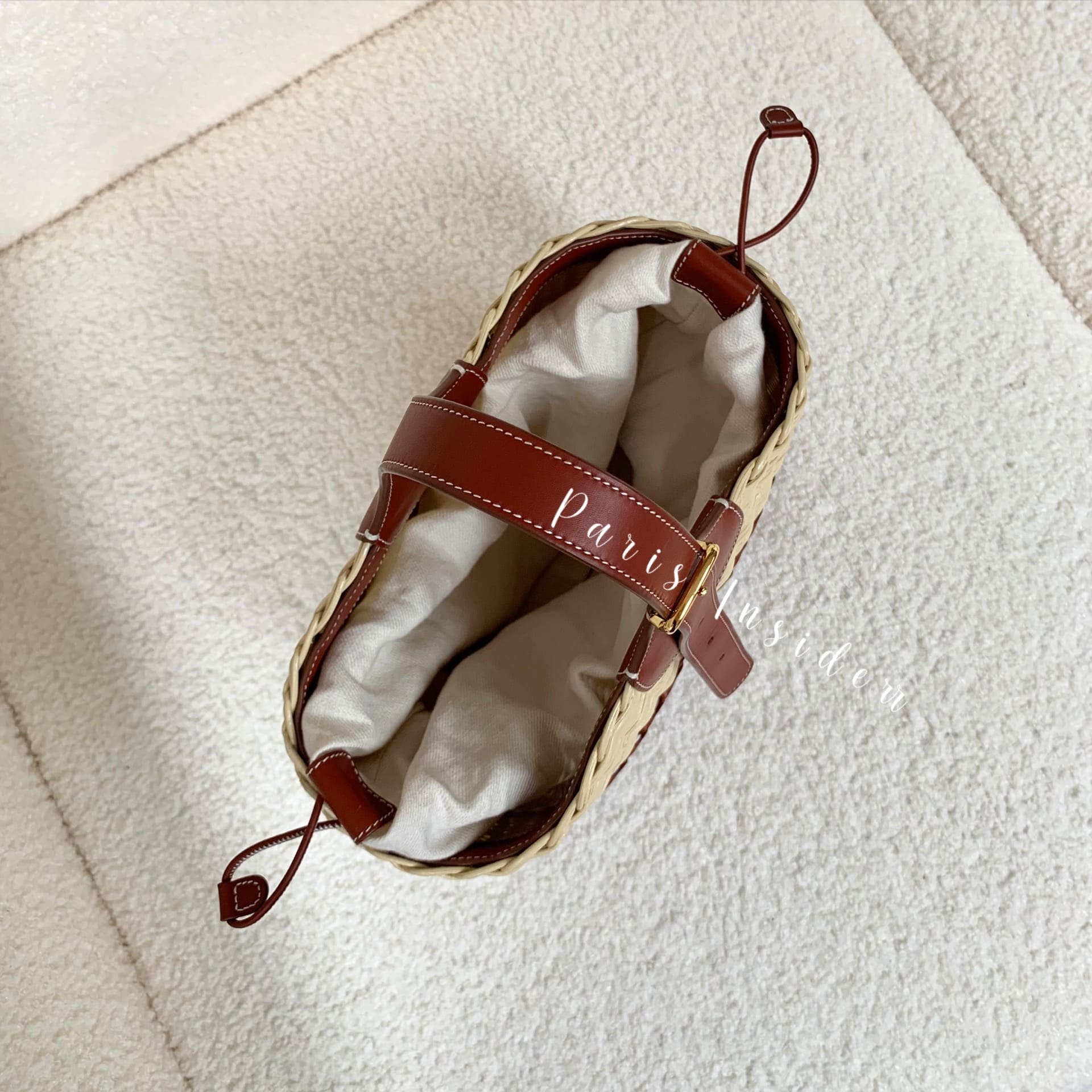 Loro Piana Bobbin Bucket Bag Wicker - Image 4