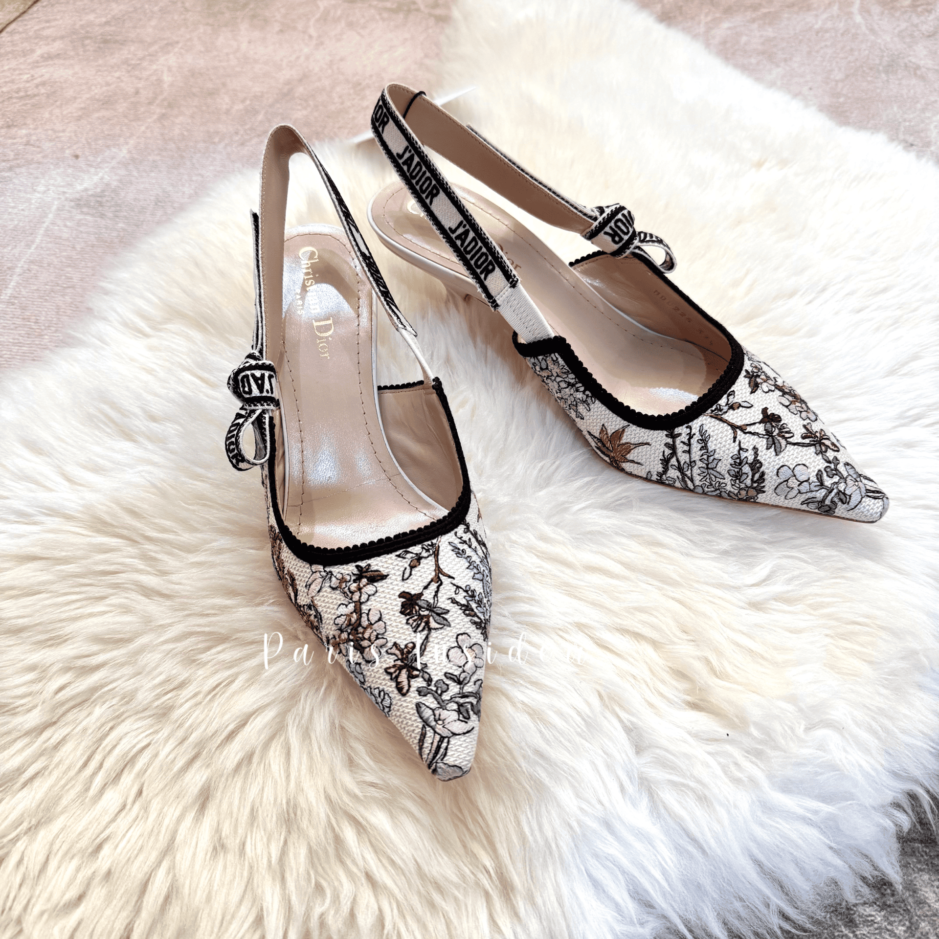 Christian Dior J'Adior Slingback Pump Millefiori Motif- Nude With White 裸色拼白 - Image 2