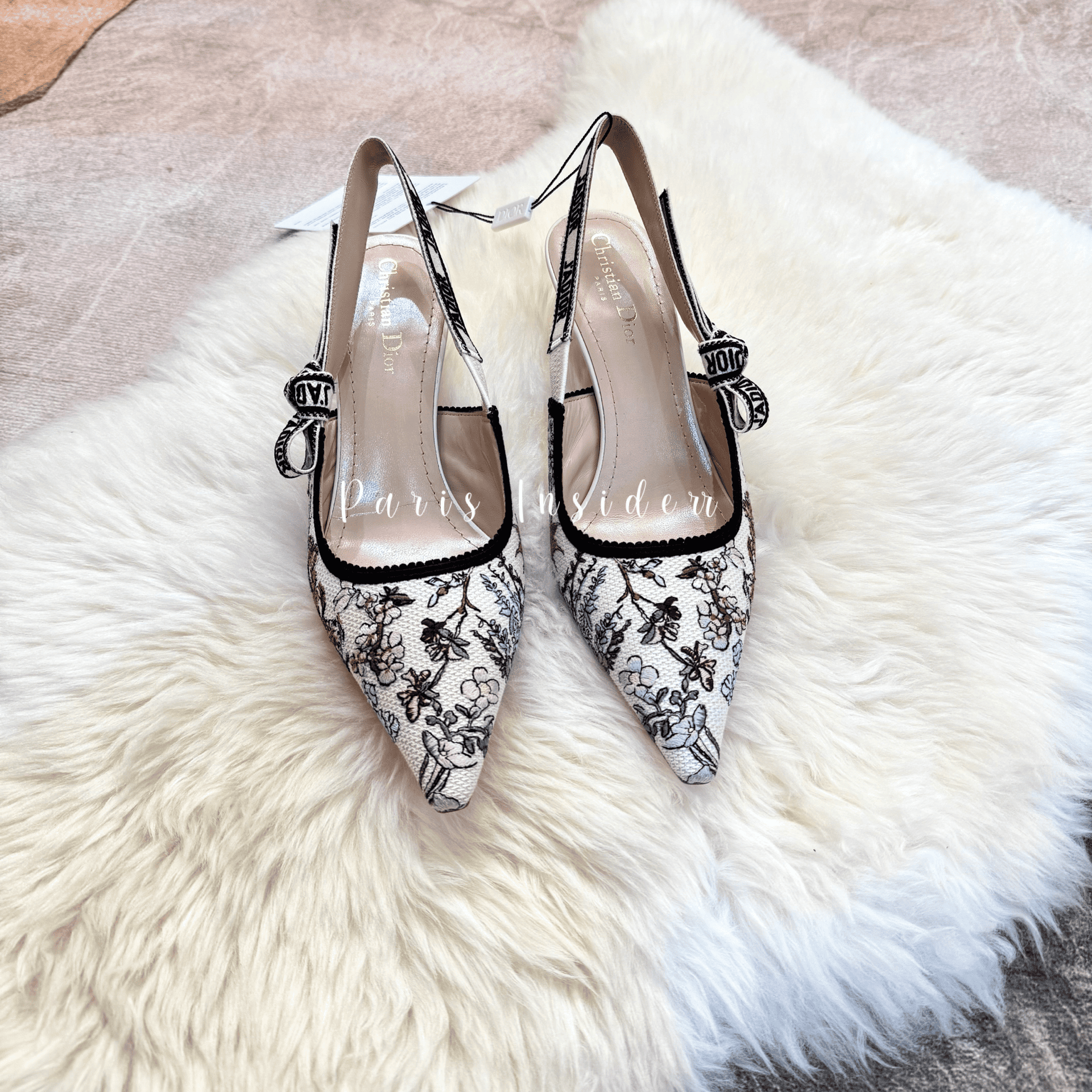 Christian Dior J'Adior Slingback Pump Millefiori Motif- Nude With White 裸色拼白