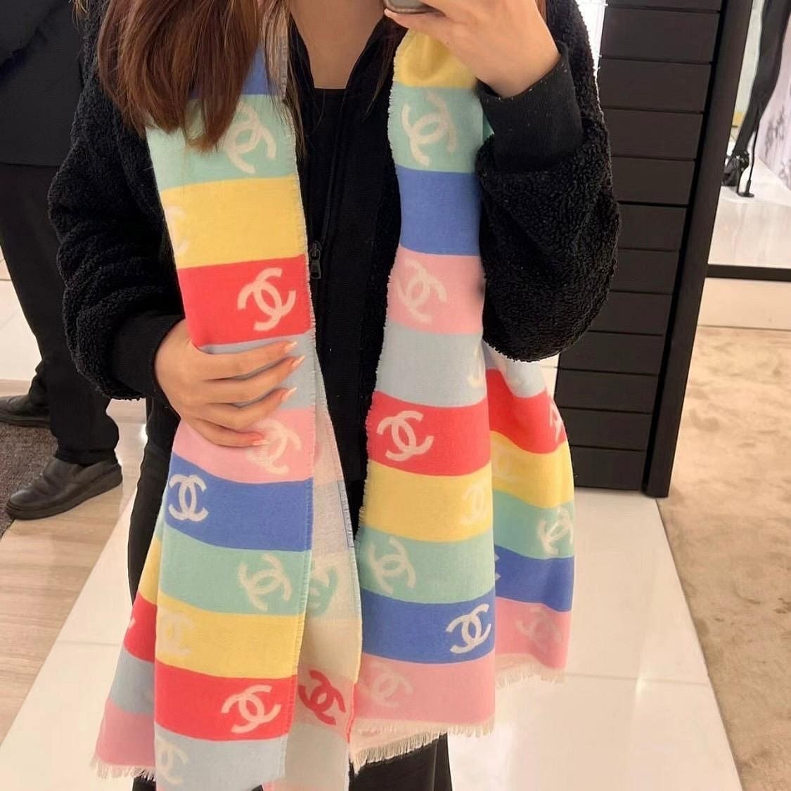 Chanel Rainbow CC Logo Scarf - Image 3