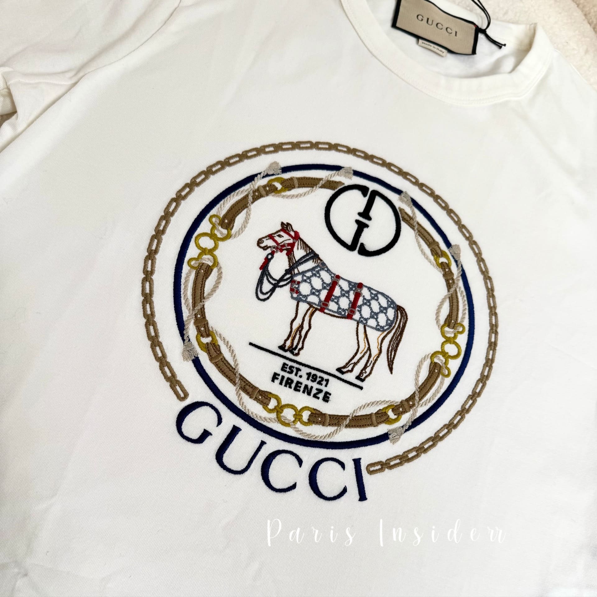 Gucci Jersey T-shiry With Interlocking G Off White - Image 2