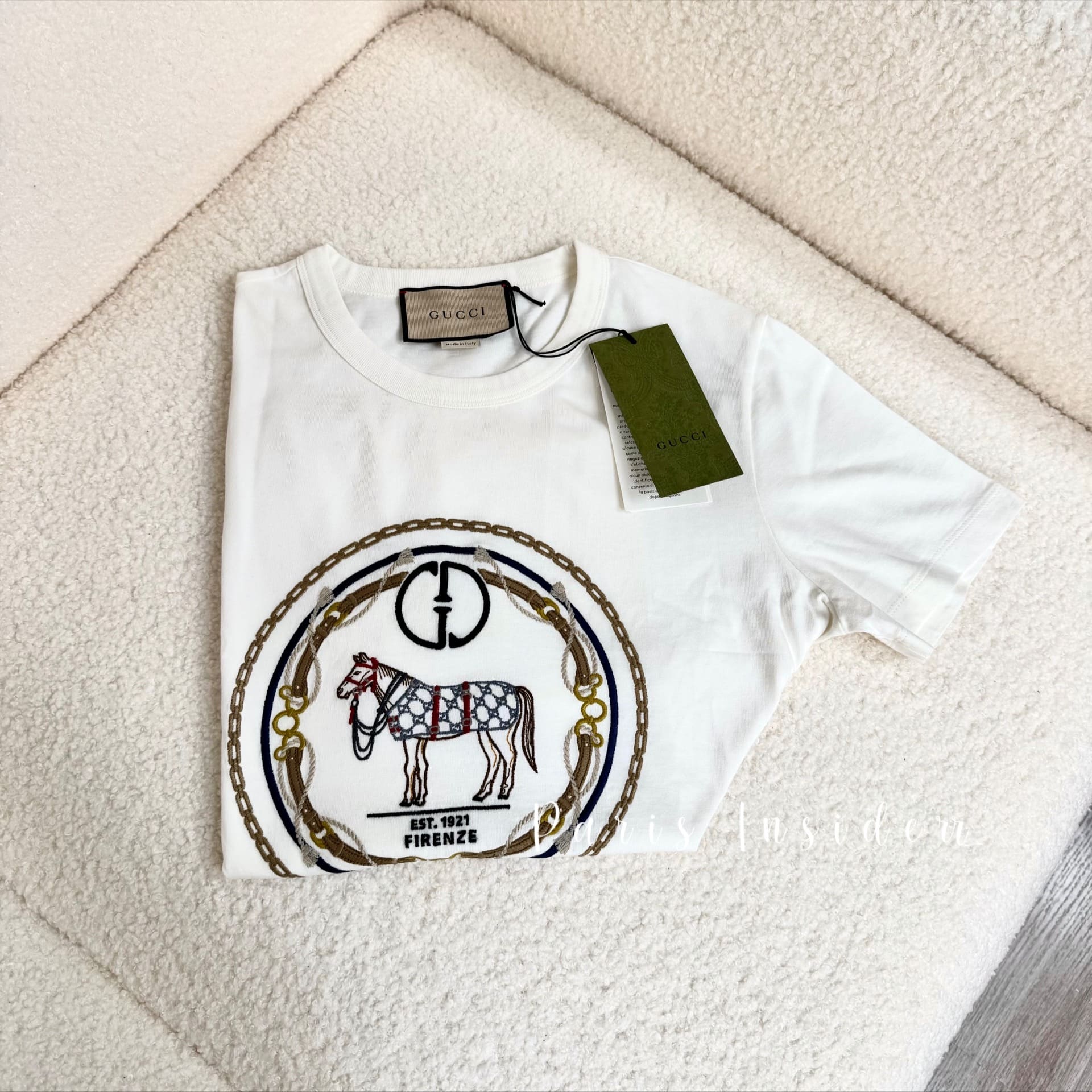 Gucci Jersey T-shiry With Interlocking G Off White
