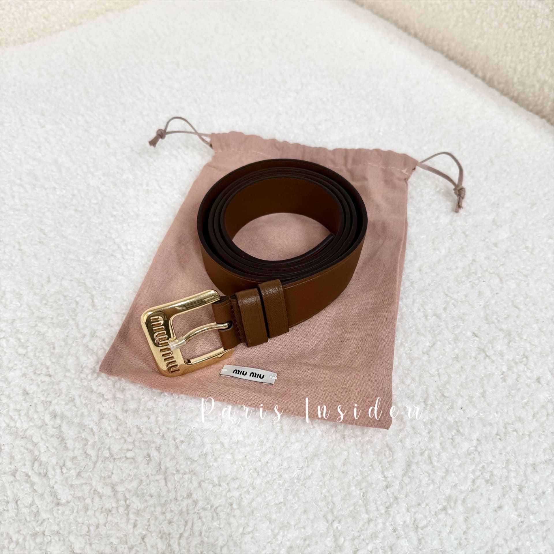 Miu Miu Nappa leather Belt Oak