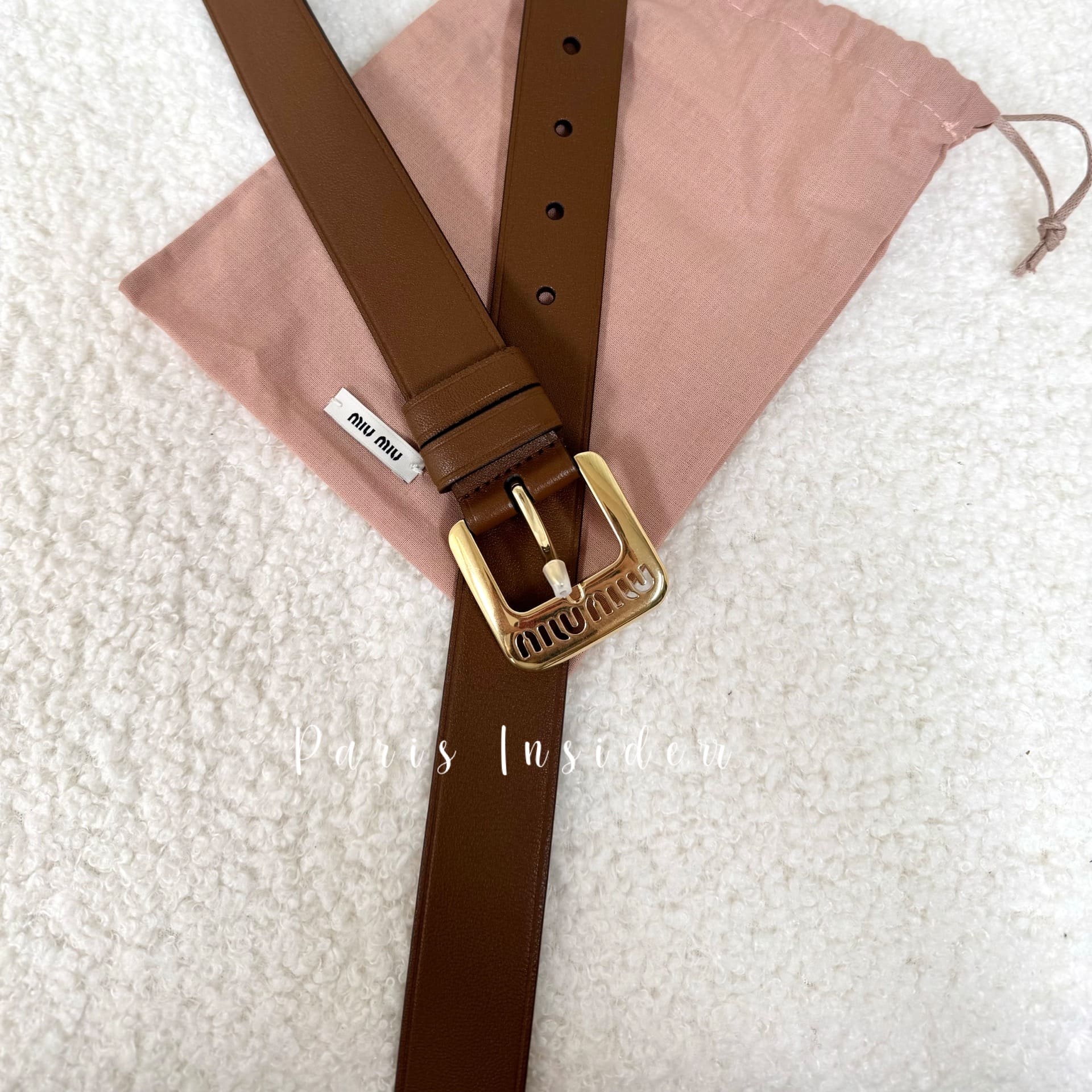 Miu Miu Nappa leather Belt Oak - Image 2