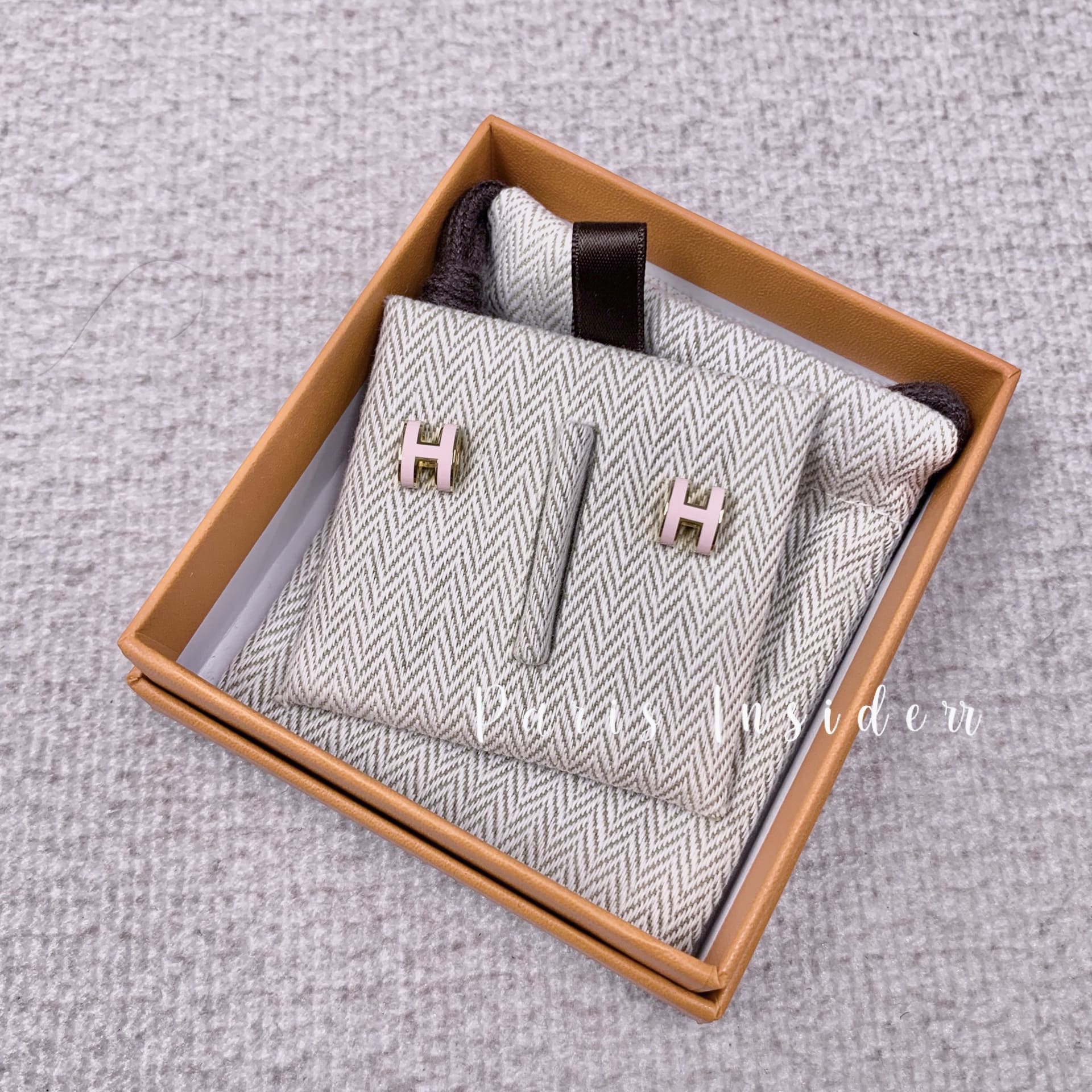 HERMES Mini Pop H earrings - Rose Dragée (pink x gold)