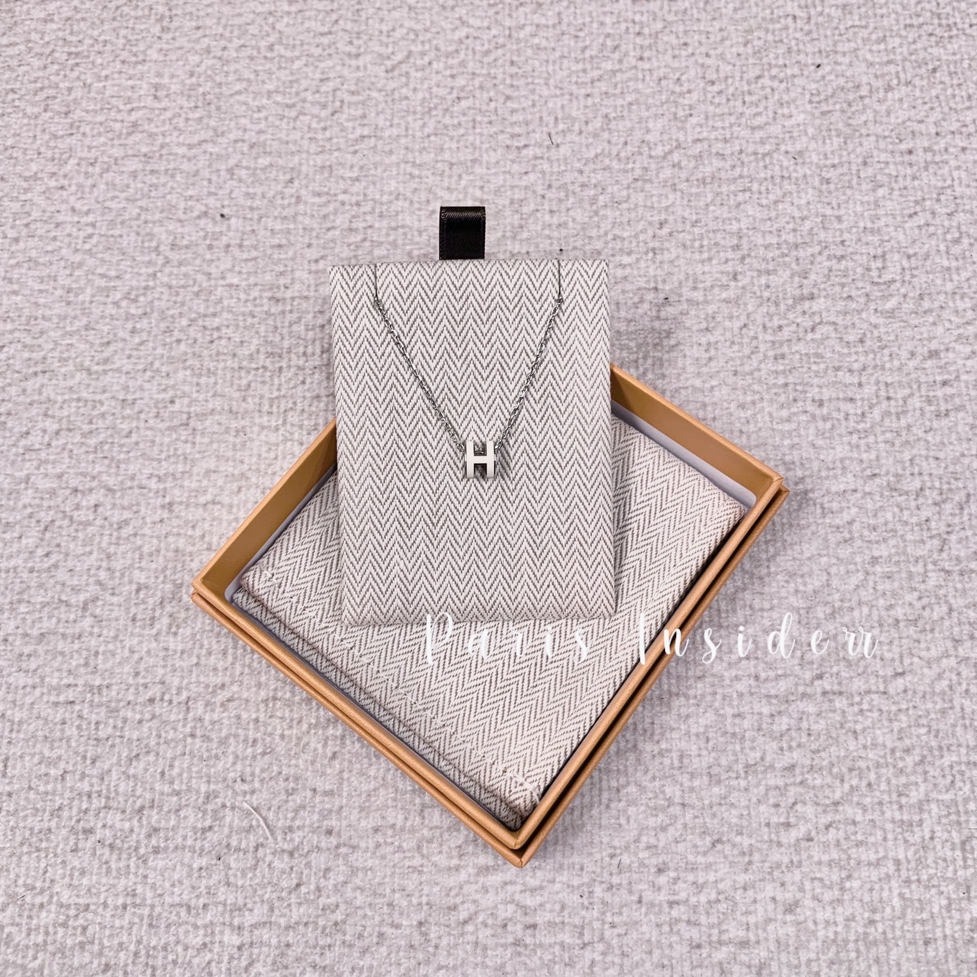 HERMES Mini Pop H necklace - (white x silver)
