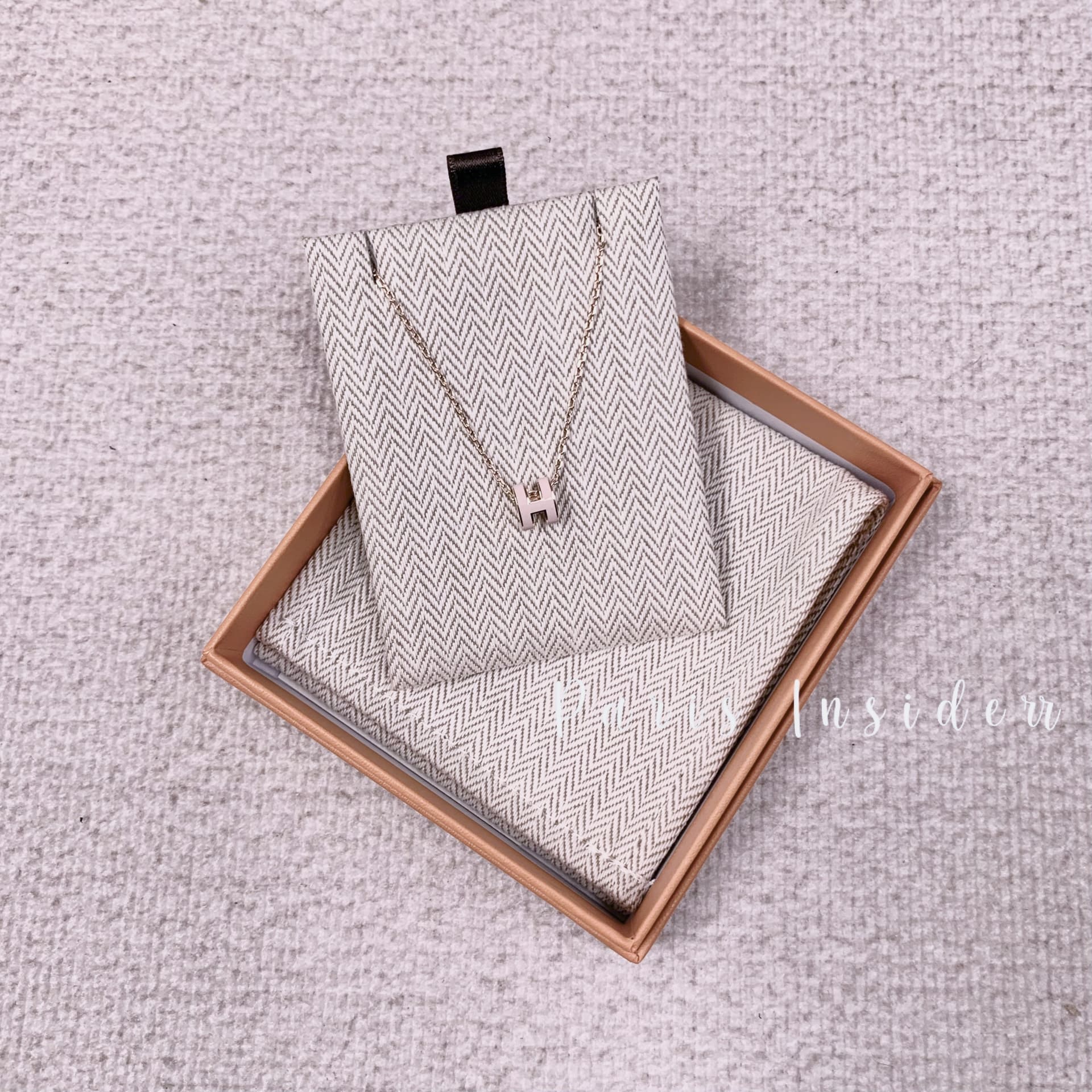 HERMES Mini Pop H necklace - Rose Églantine (pink x gold)