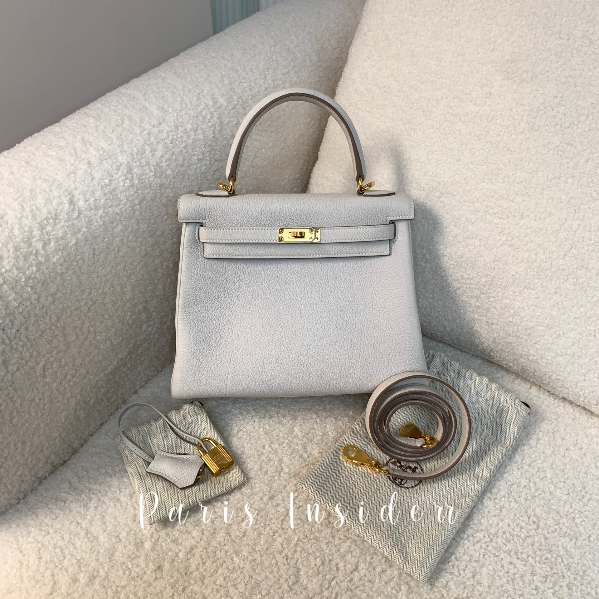 Hermes Kelly 25 - M4 Gris Pale CC