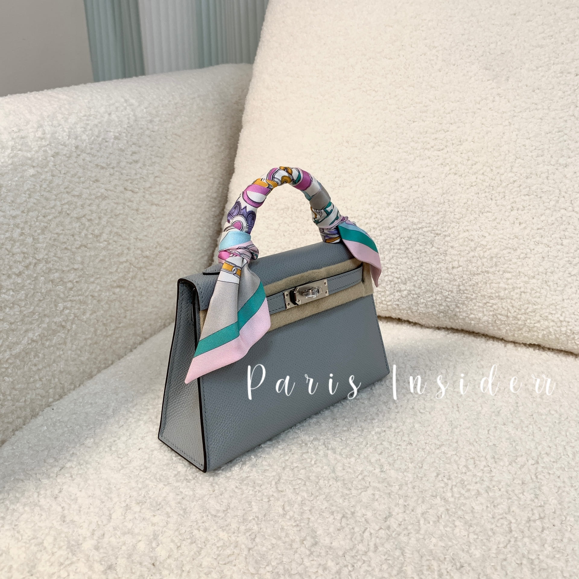 Hermes mini Kelly II - 8U Bleu Glacier CK - Image 2