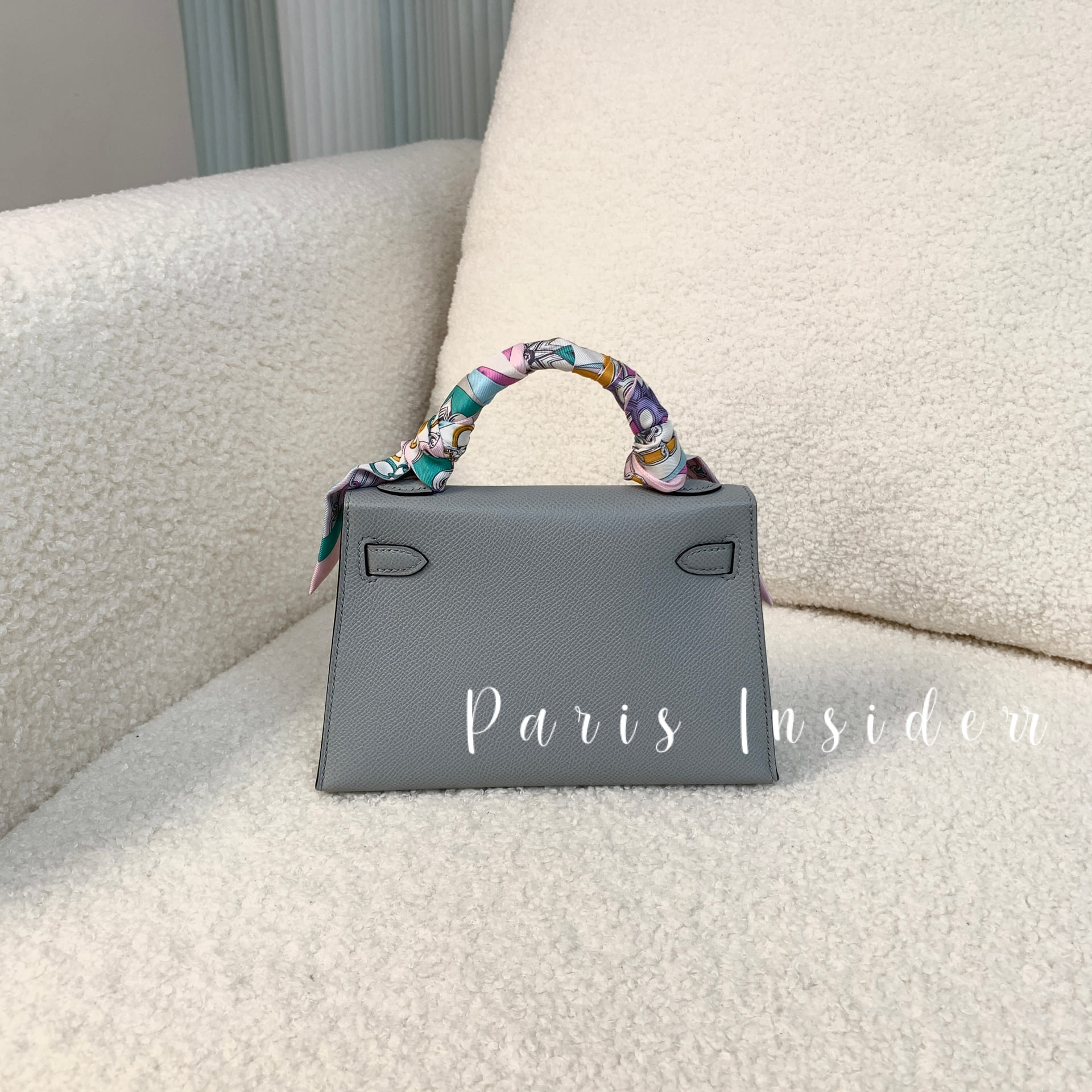 Hermes mini Kelly II - 8U Bleu Glacier CK - Image 3
