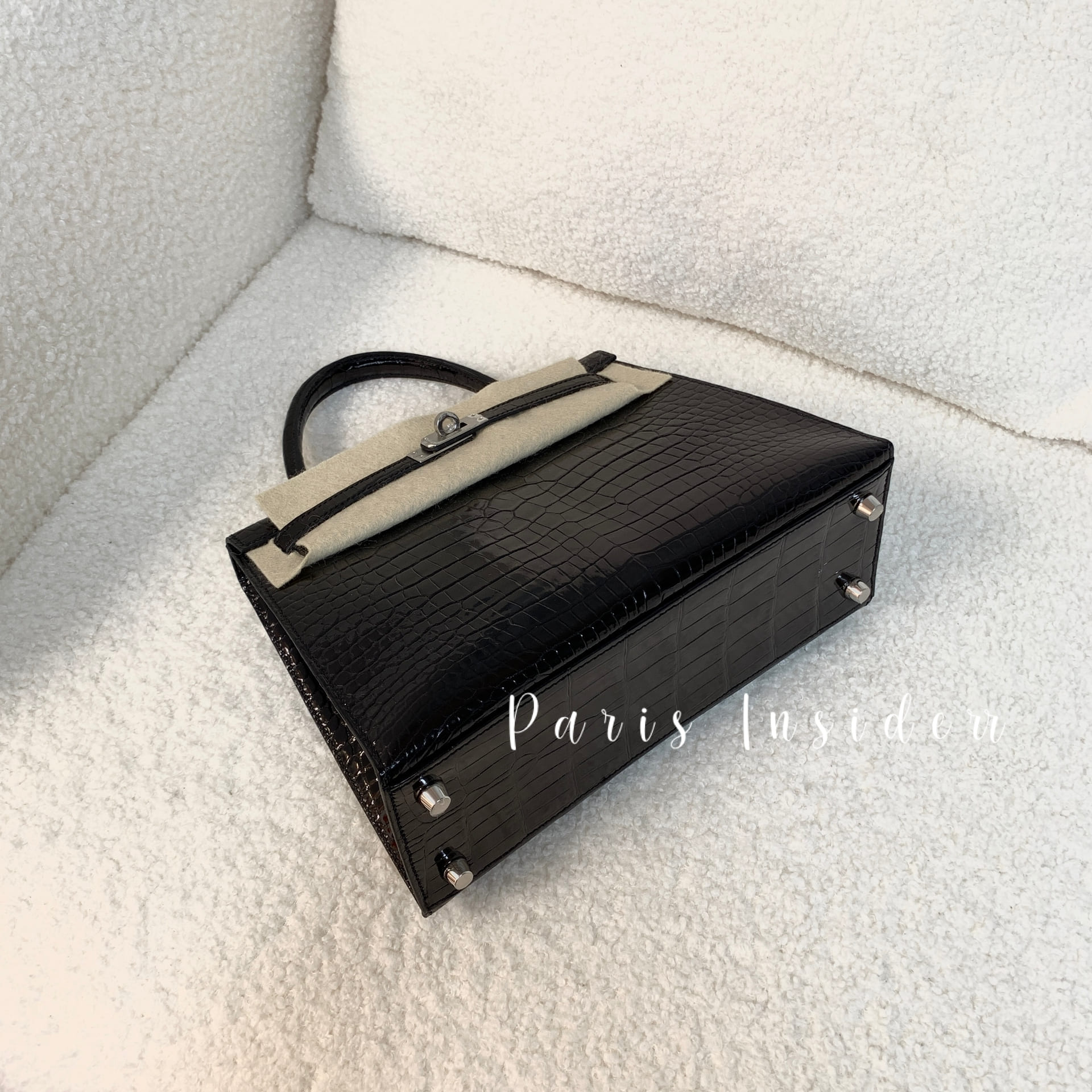 HERMES Kelly 25 - 89 noir (shiny alligator) CK - Image 2