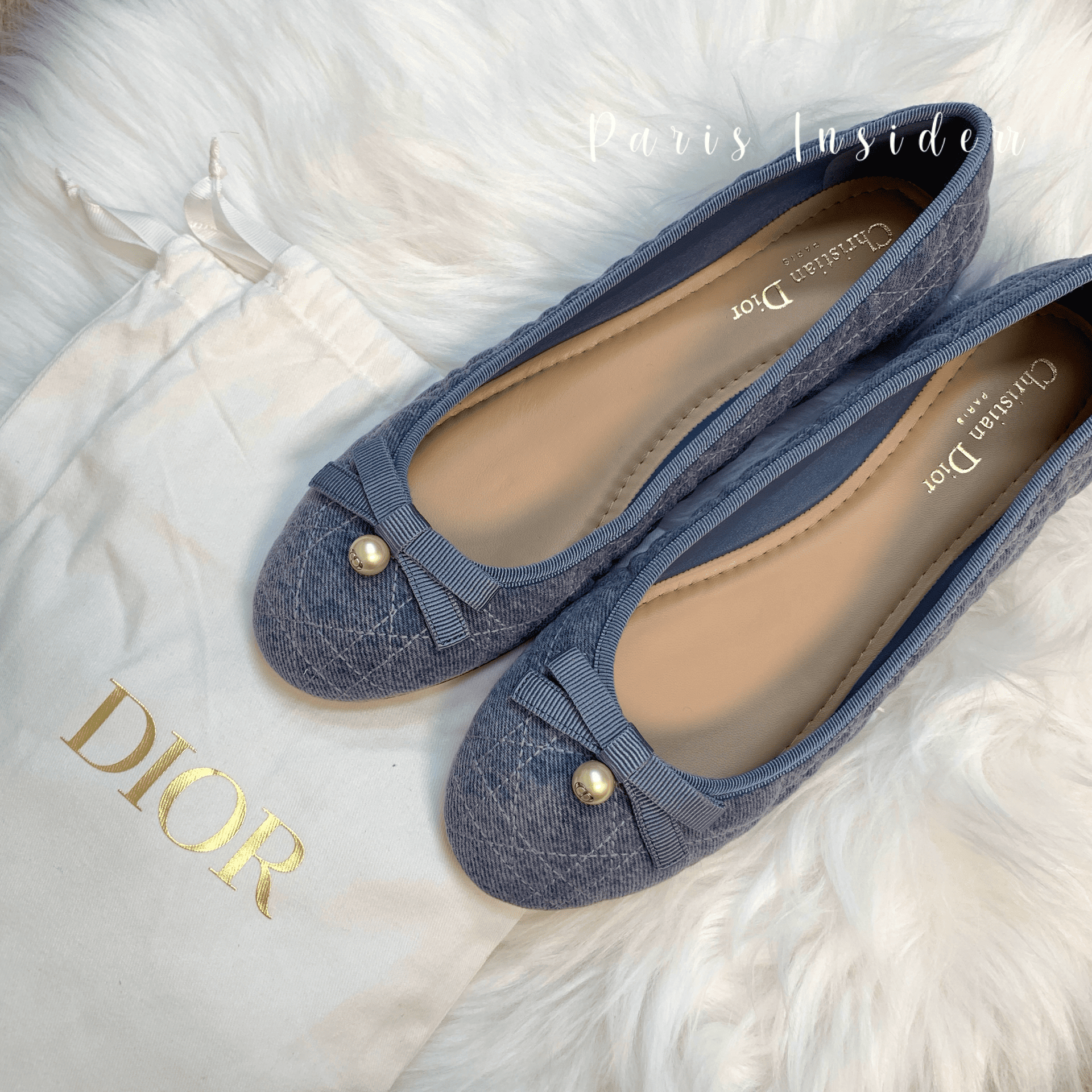 Dior Ballet Flats - Blue Cannage Embroidered Denim 牛仔藍 - Image 4