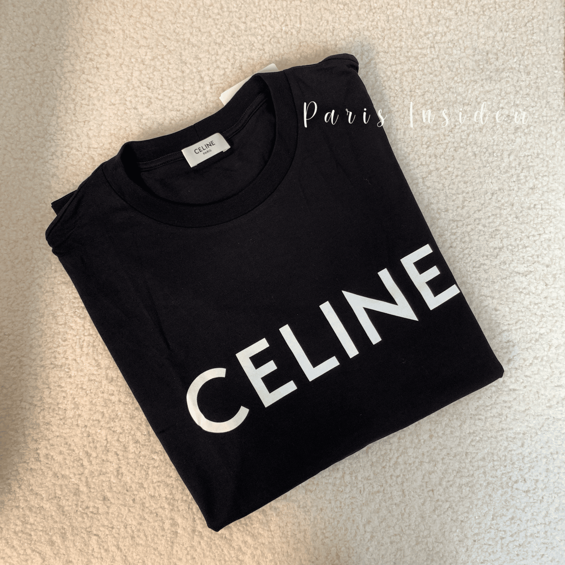 Celine Loose T-shirt in cotton jersey - black 黑