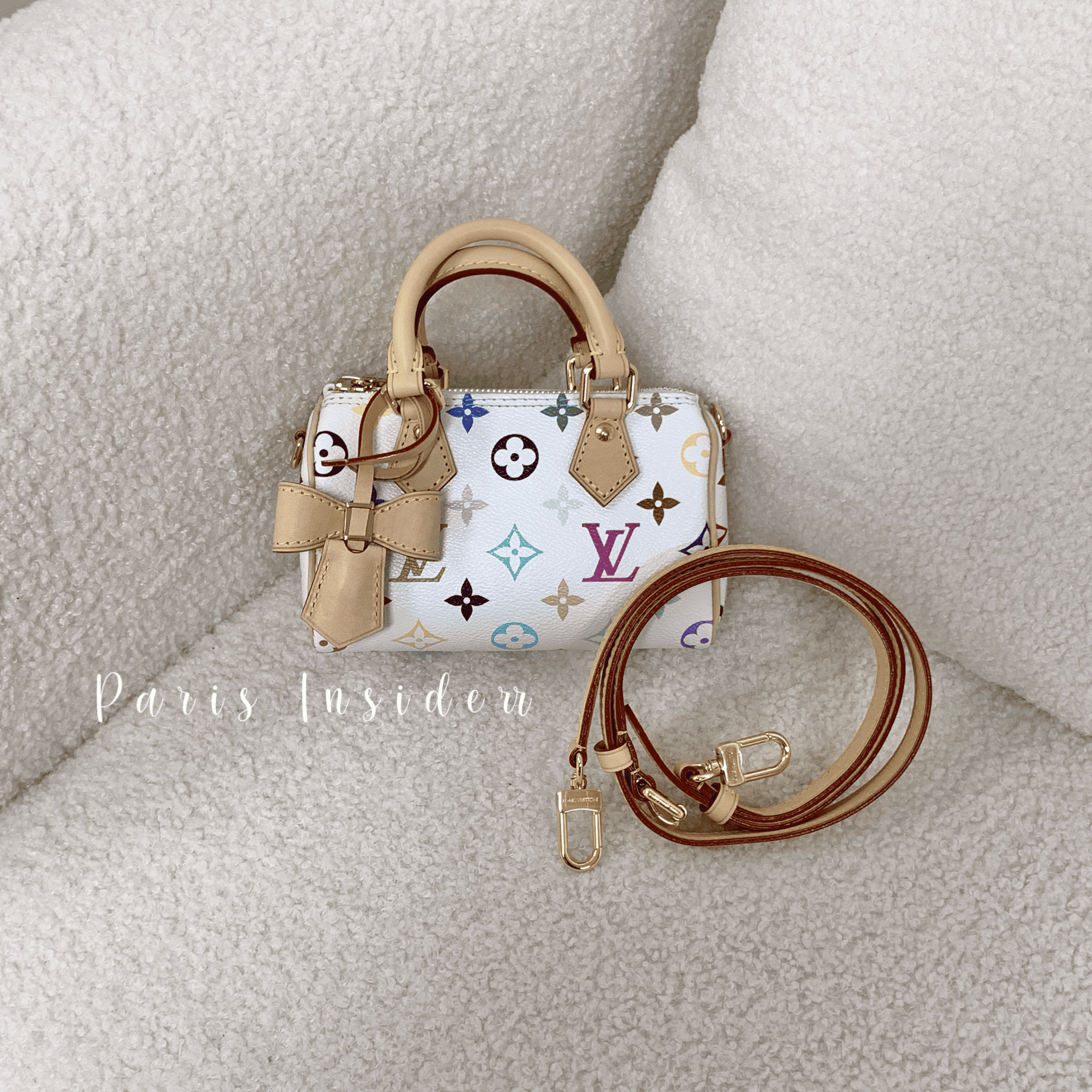 LV x TM Nano Speedy - multicolor Blanc 白三彩