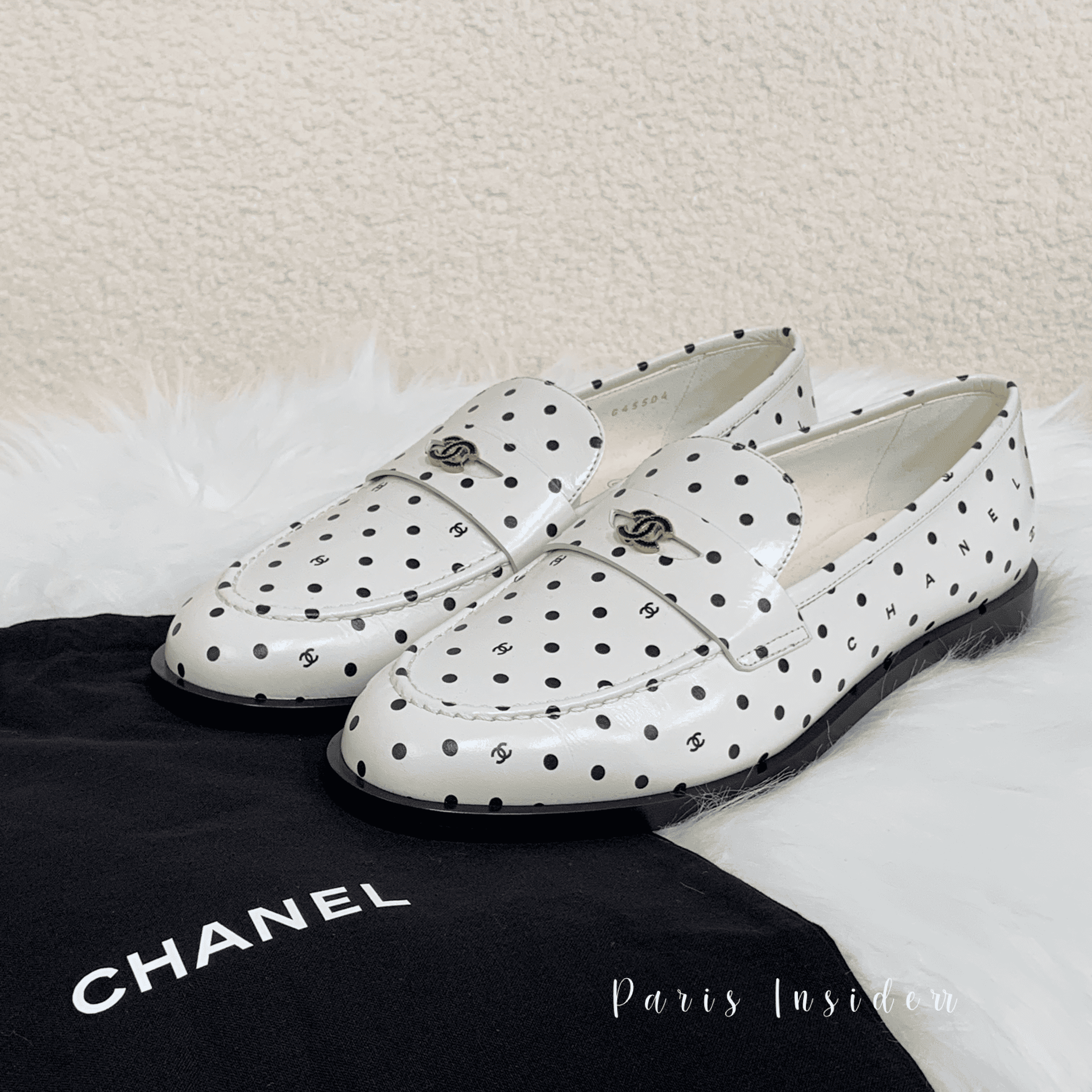Chanel 24p Loafers Flat shoes - polka dot 黑白波點