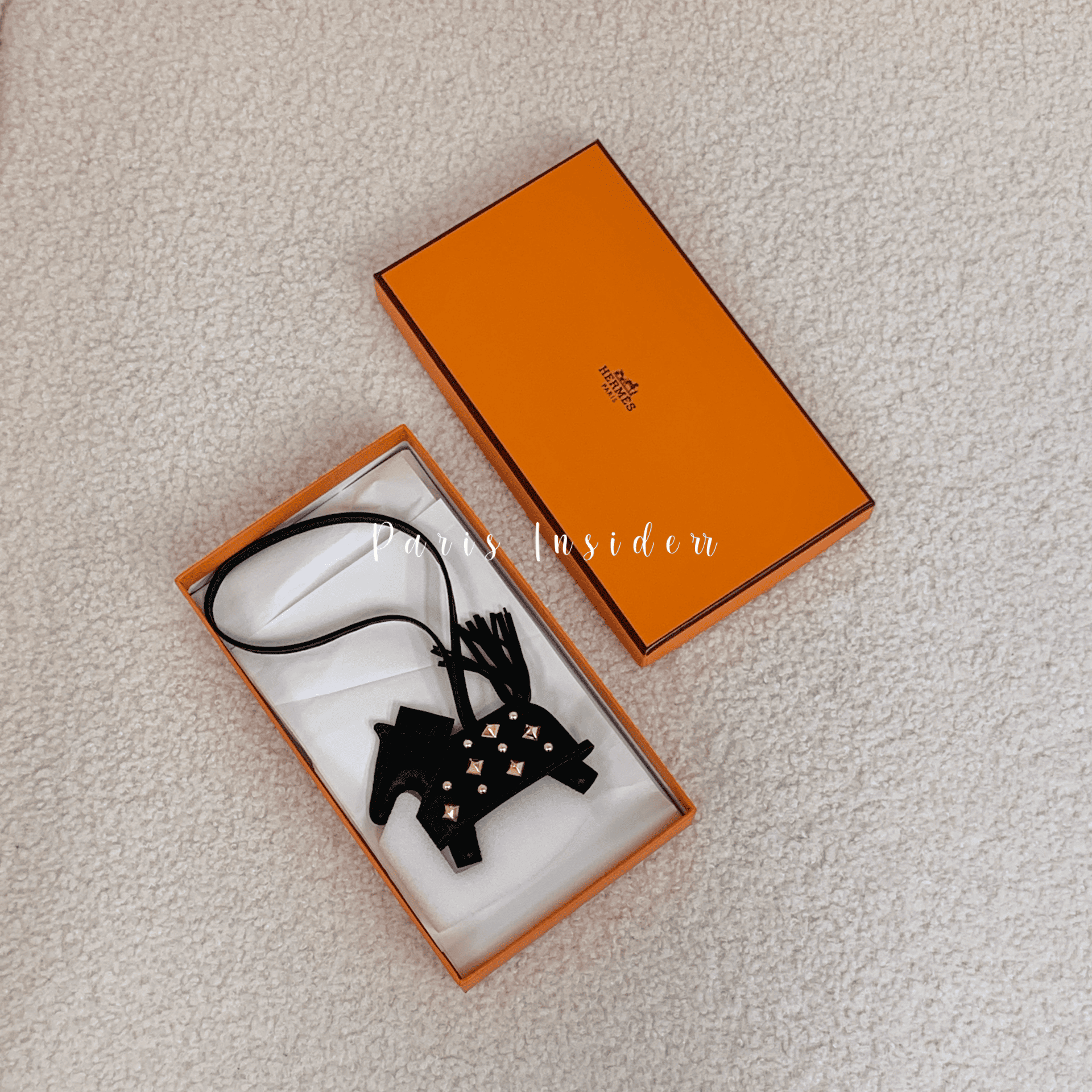 Hermes Rodeo Robeo Rock PM charm - black 黑色