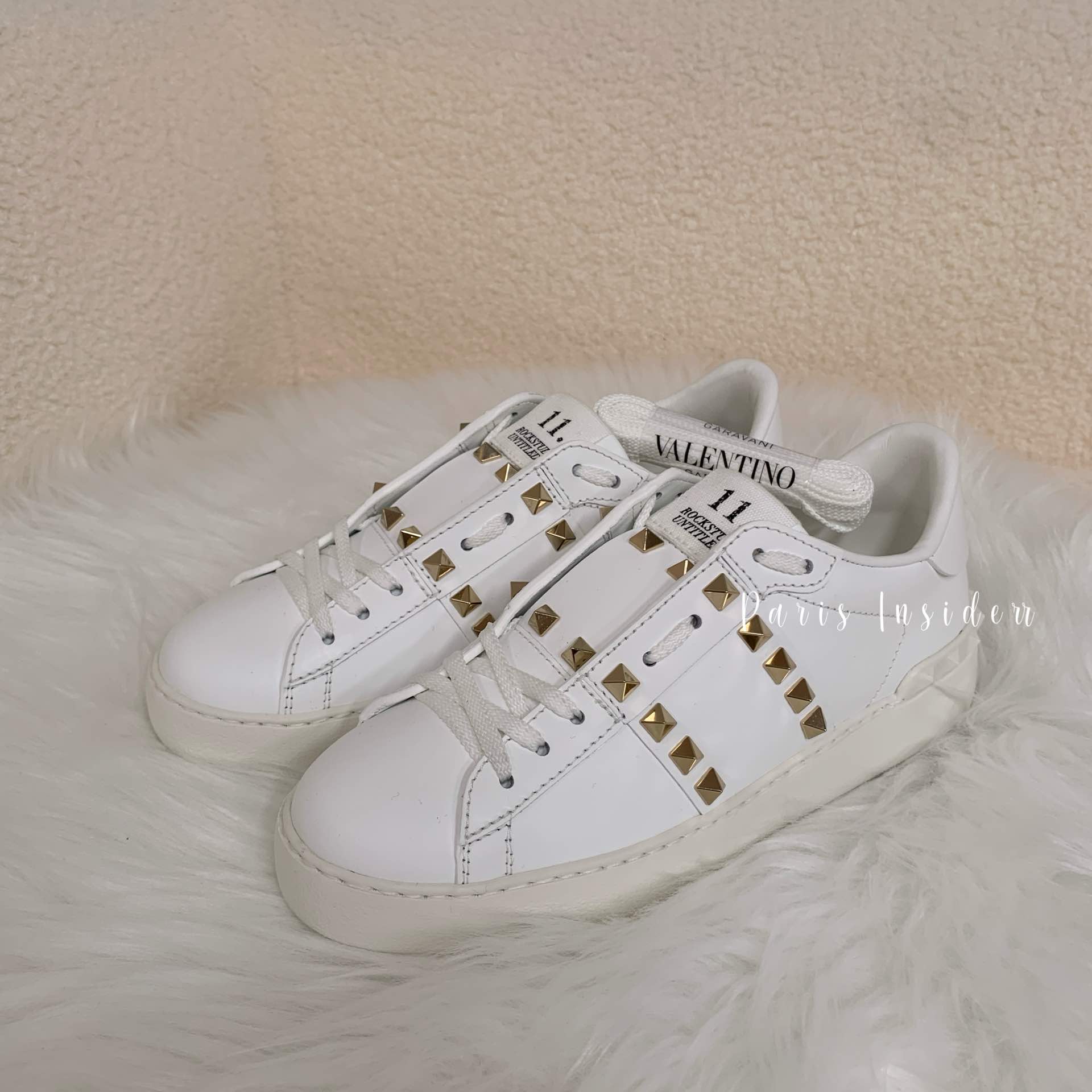 Valentino Rockstud Untitled open sneakers - white 白
