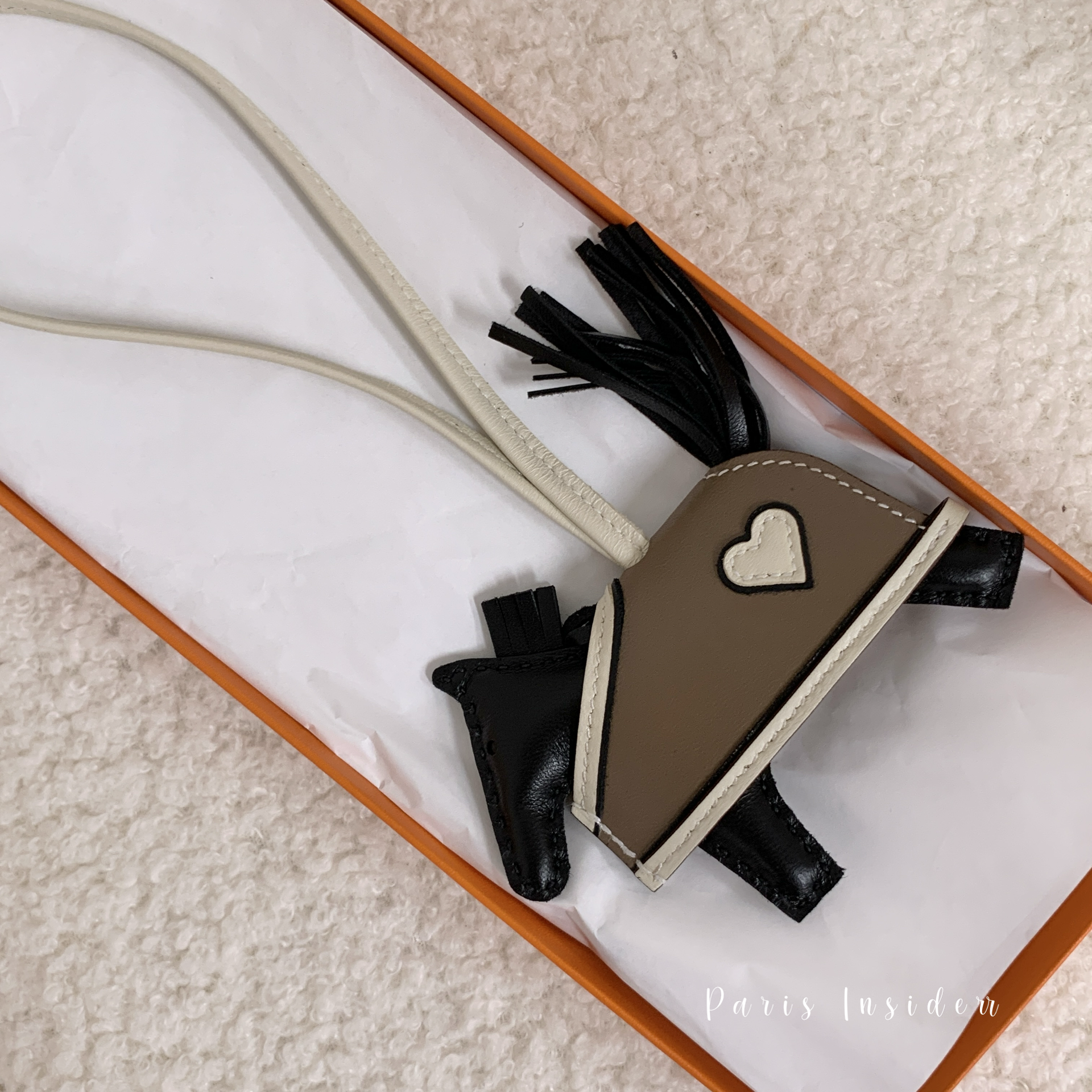 Hermes Rodeo Robeo Coeur PM charm - noir/etoupe 黑x大象灰 - Image 2