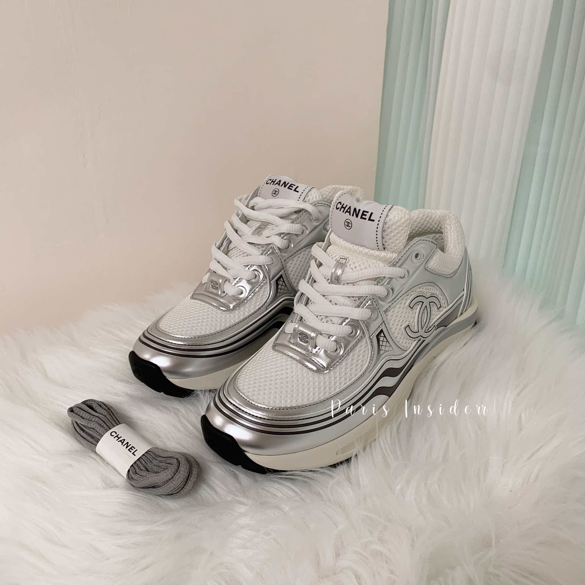 Chanel 23C metallic sneaker - gray/sliver 灰銀