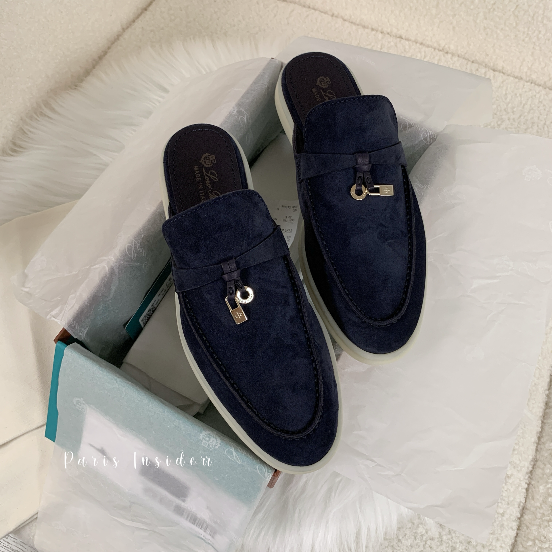 Loro Piana Babouche Charms Walk Loafer - Argo Blue Melange 藏藍 - Image 3