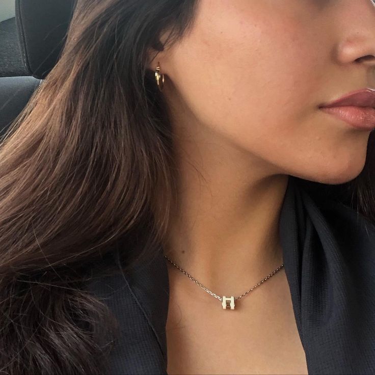 HERMES Mini Pop H necklace - (white x silver) - Image 3