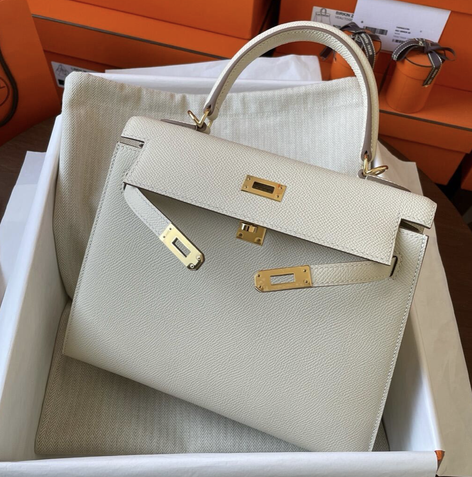 Hermes Kelly 25 - M4 Gris Pale CC - Image 2