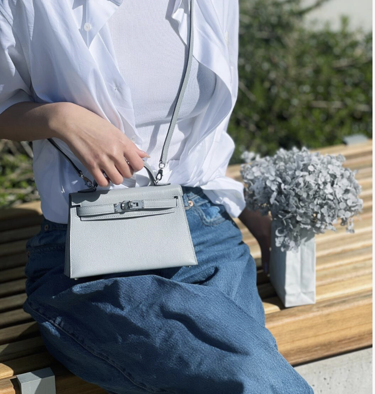 Hermes mini Kelly II - 8U Bleu Glacier CK - Image 5