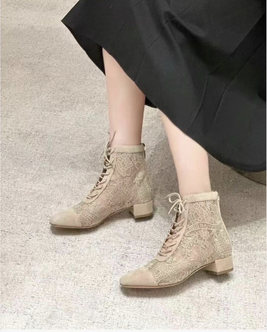 Christian Dior Naughtily-D Heeled Ankle Boot Transparent Mesh - Sand-Colored 沙棕色 - Image 6