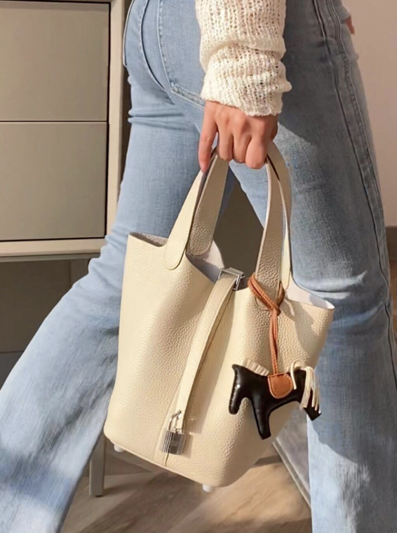 Hermes Picotin 18 - 10 craie 奶昔白 - Image 6