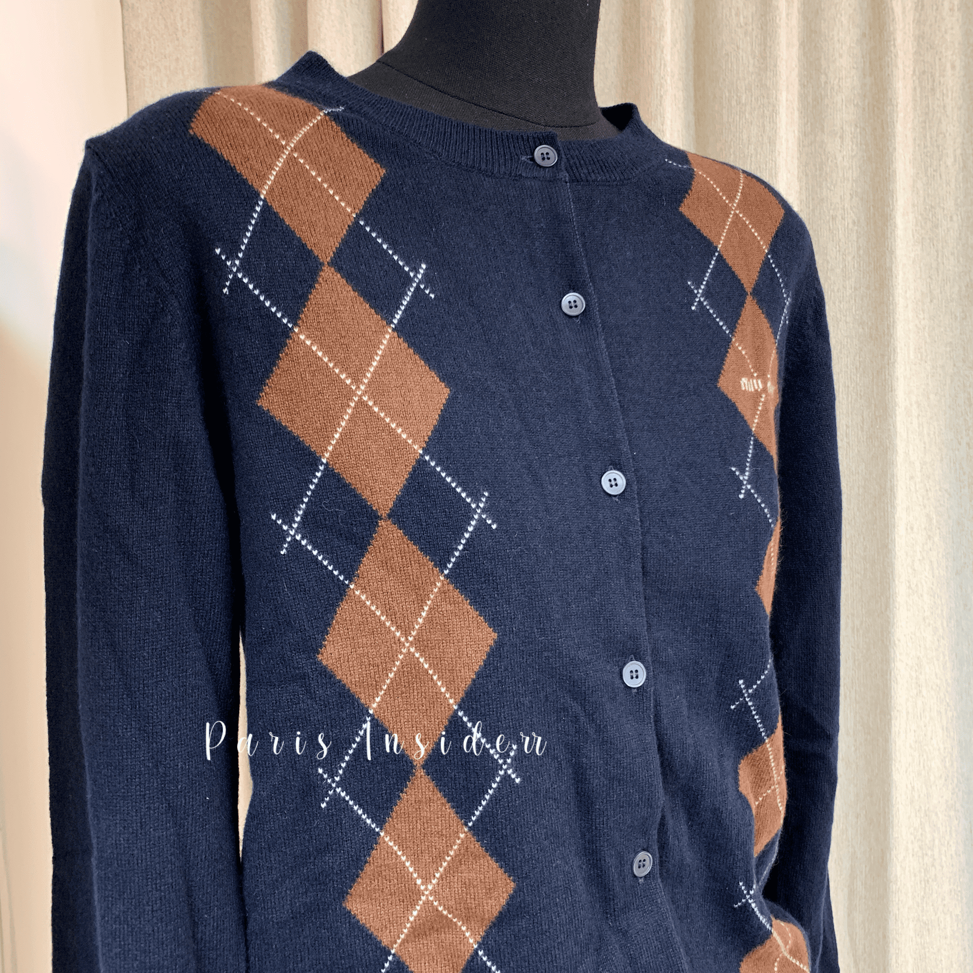 Miu Miu argyle intarsia-knit cardigan - Image 3