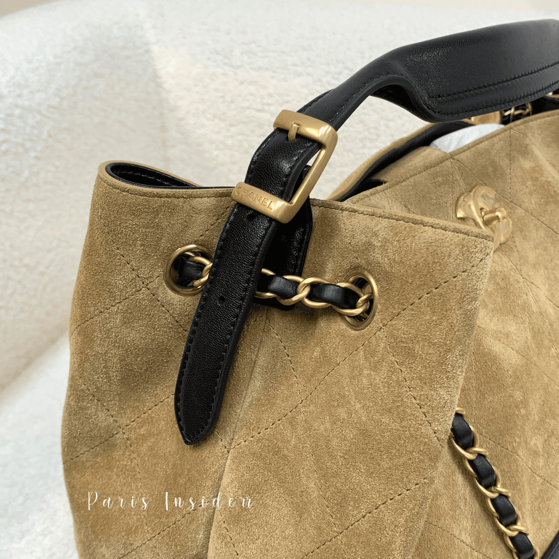 Chanel 25A shopping bag AS5657 - beige/ black 米/黑 - Image 2