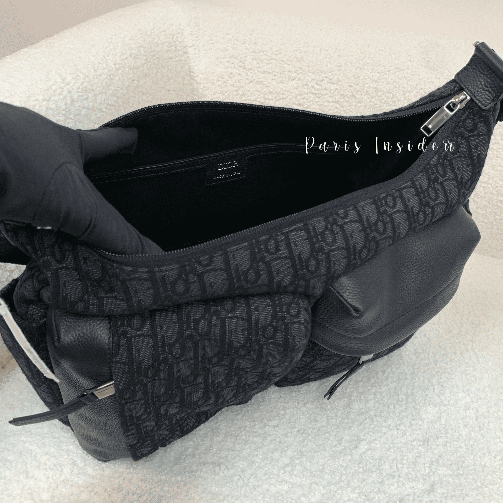 Dior medium rider soft hobo bag - black 黑 - Image 3