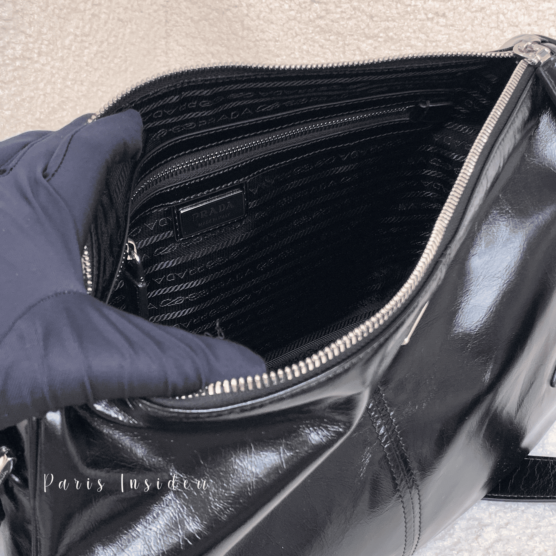 Prada leather shoulder bag - black 黑 - Image 4