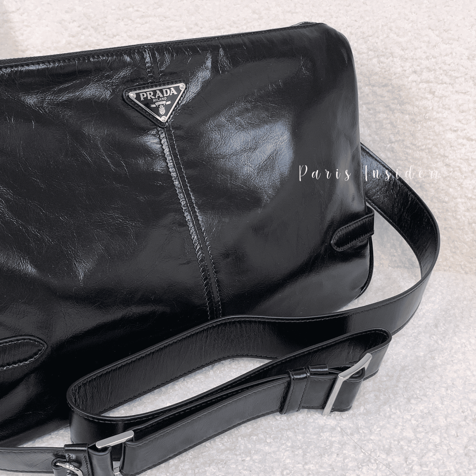 Prada leather shoulder bag - black 黑 - Image 2