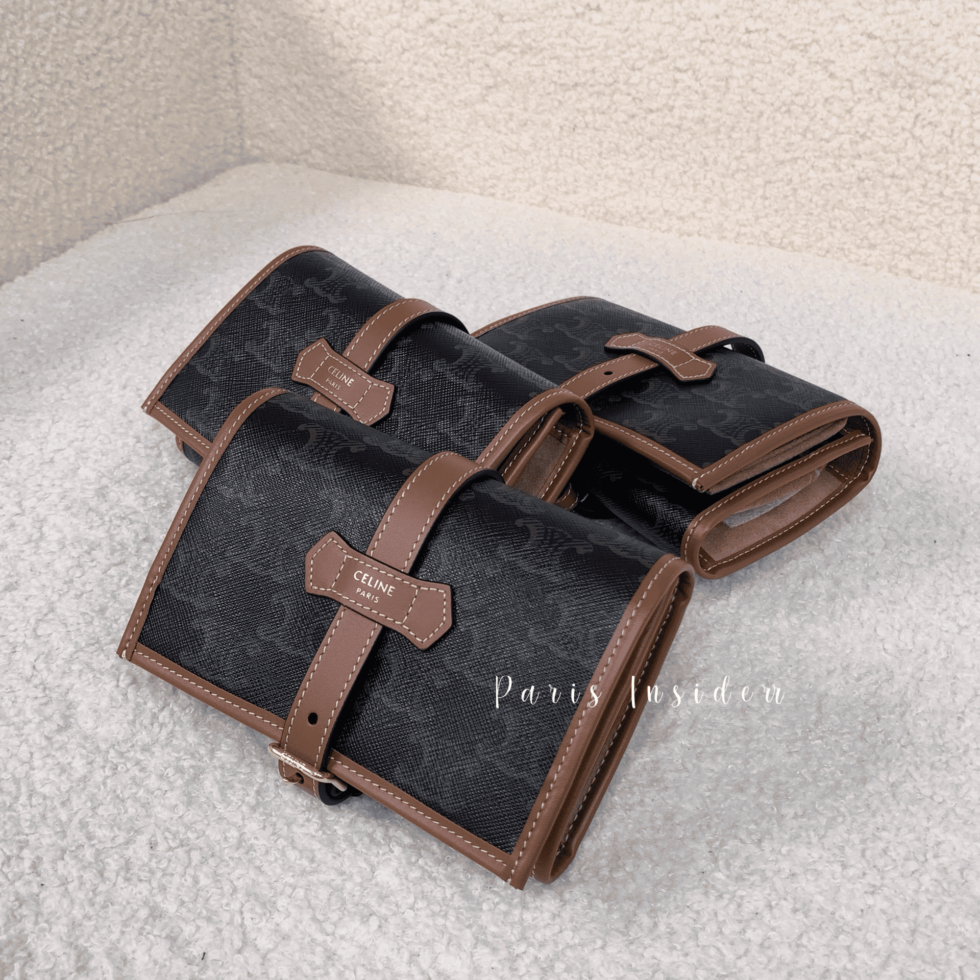 Celine Triomphe Jewelry Pouch - brown 棕褐色