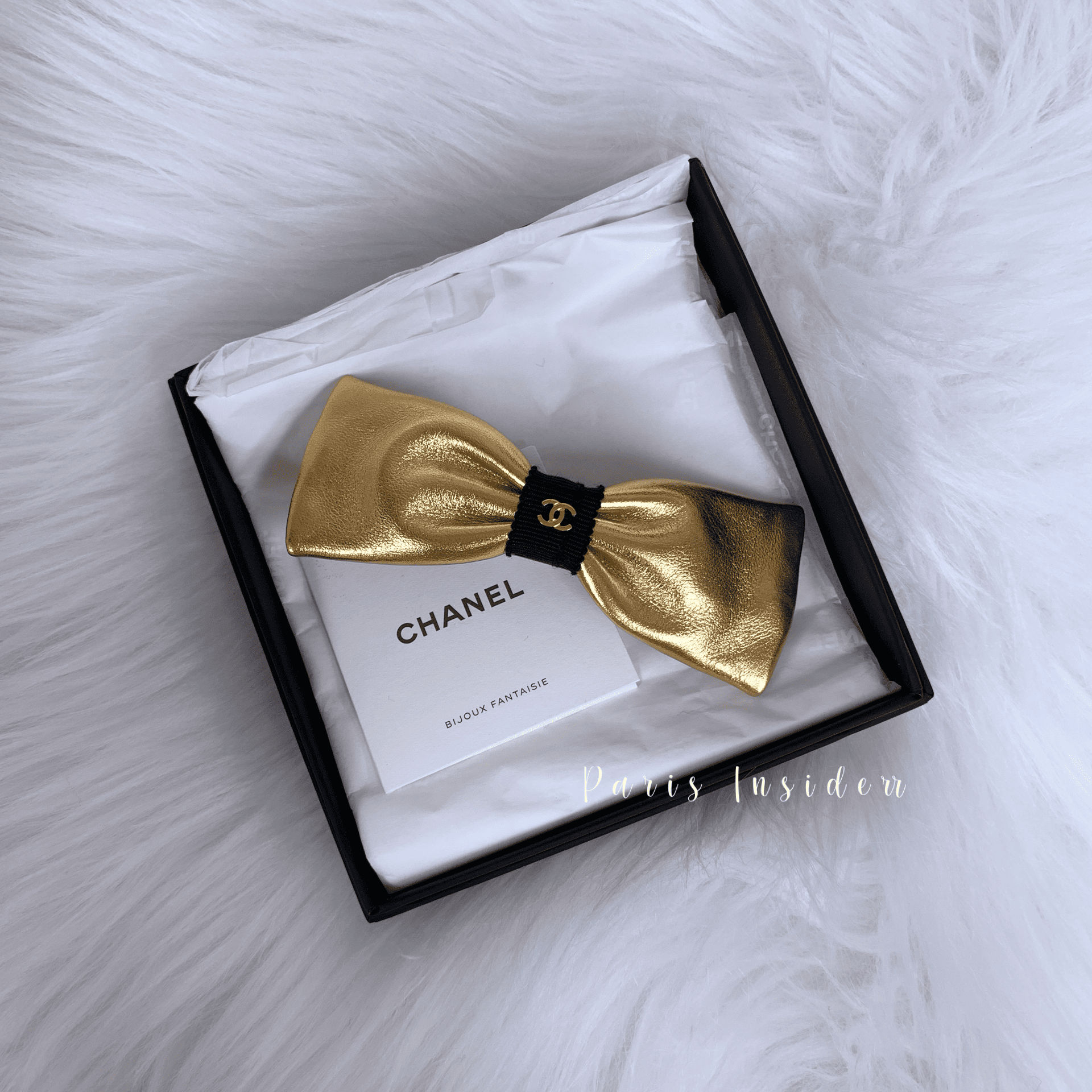 Chanel 25A bow hair clip AAB219 - gold 金