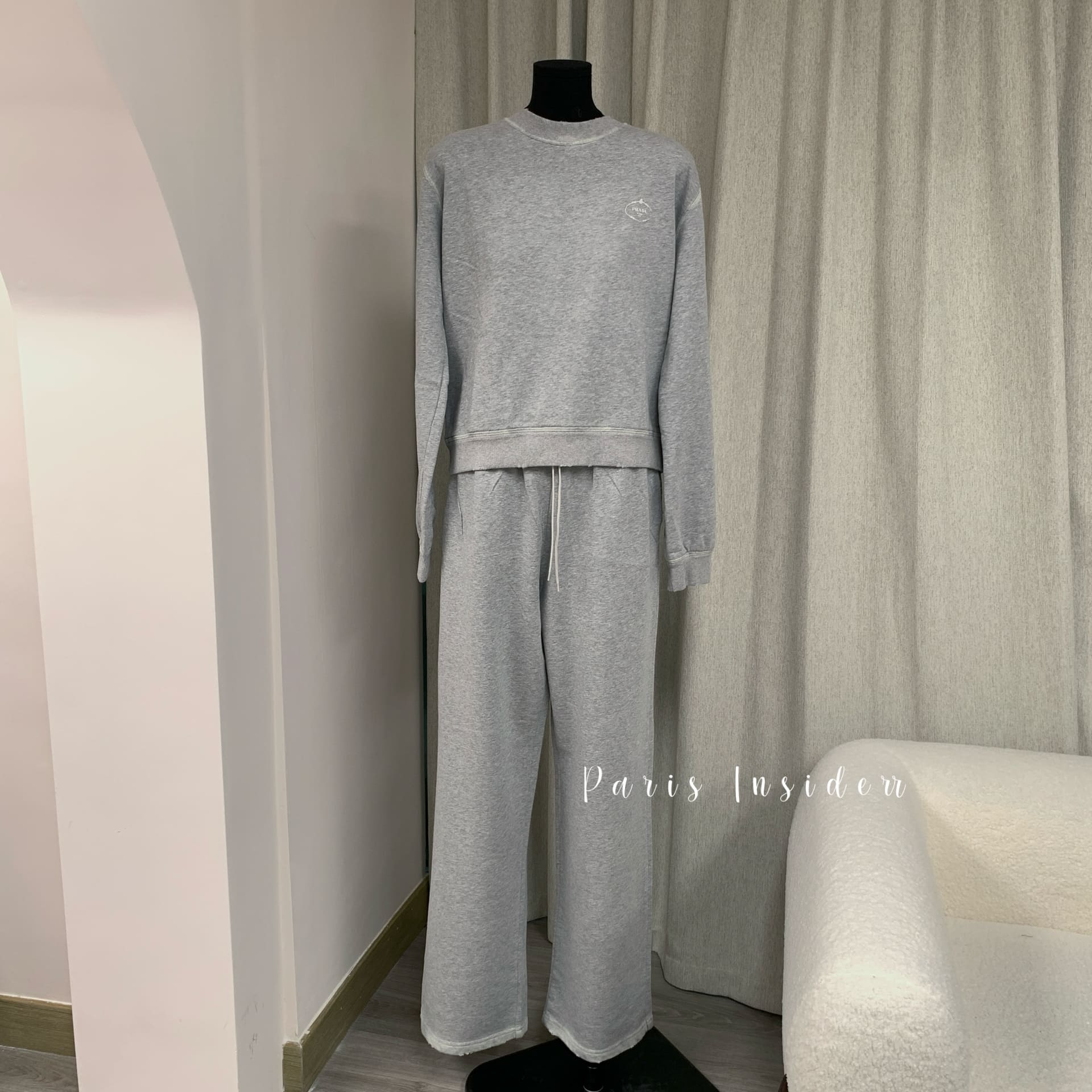 Prada Cotton Sweatshirt and Sweatpants - grey 灰 - Image 2