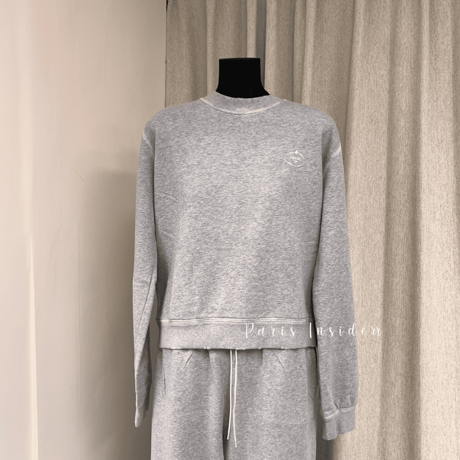 Prada Cotton Sweatshirt and Sweatpants - grey 灰