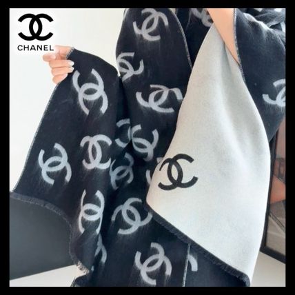 Chanel 25B reversible wool scarf AAB347 - black 黑 - Image 5