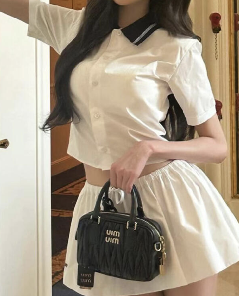 Miu Miu mini Arcadie Matelassé Nappa Leather Bag - black 黑 - Image 6