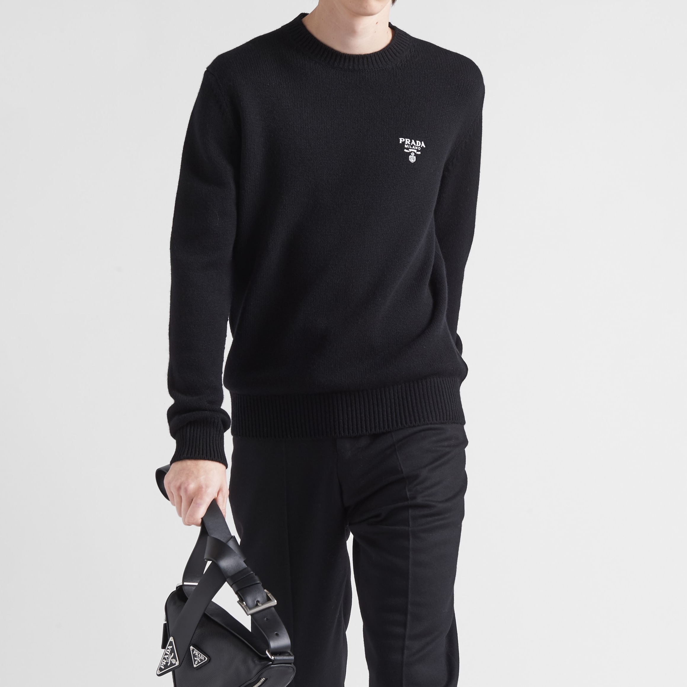 Prada Logo Cashmere Sweater - Black 黑 - Image 3