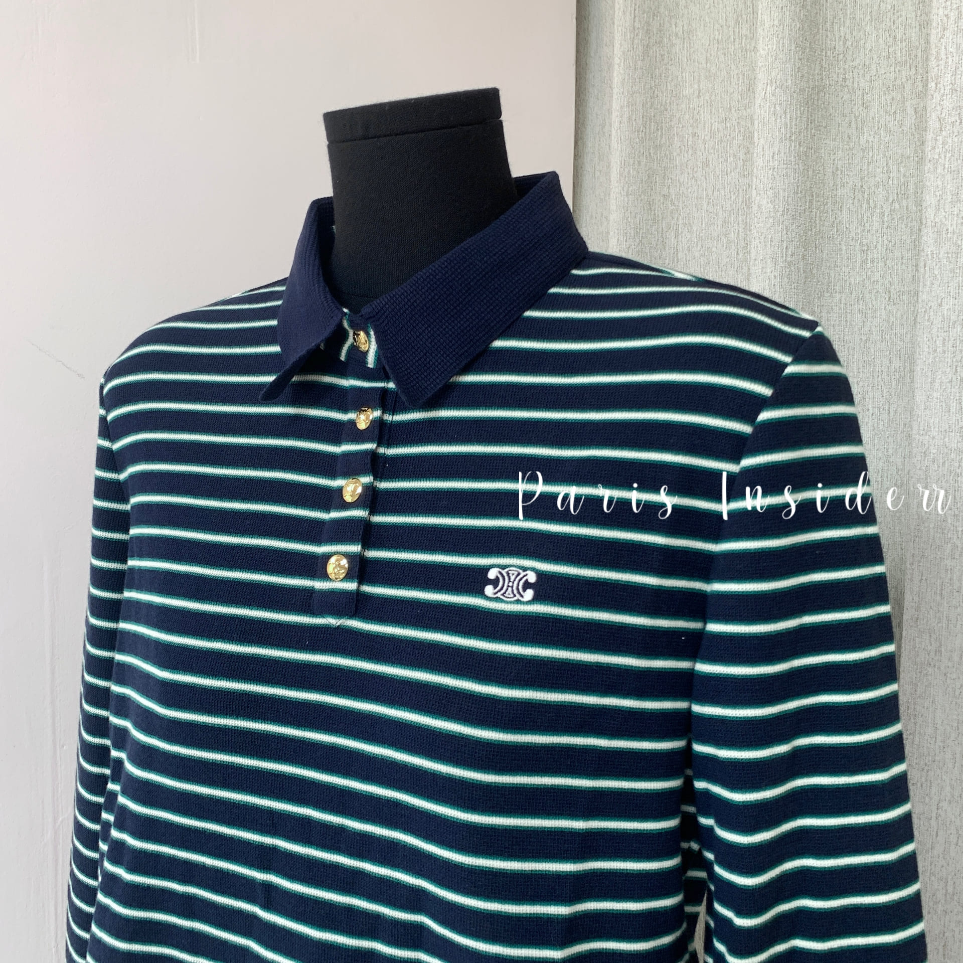 Celine Triomphe Polo In Striped Jersey - Image 2