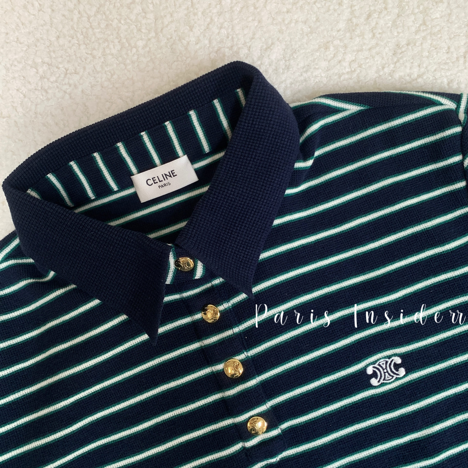 Celine Triomphe Polo In Striped Jersey - Image 3