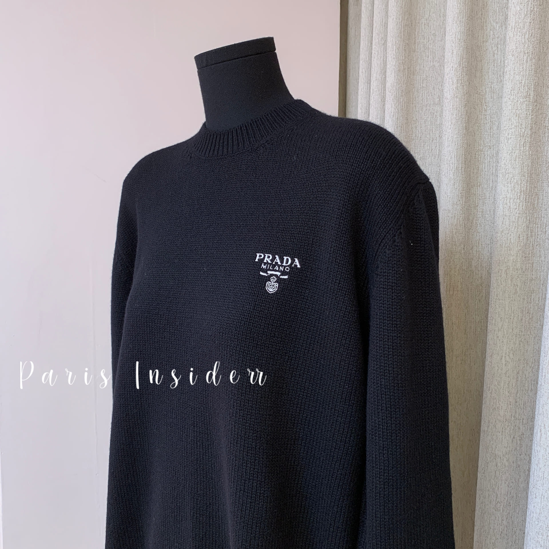 Prada Logo Cashmere Sweater - Black 黑 - Image 2