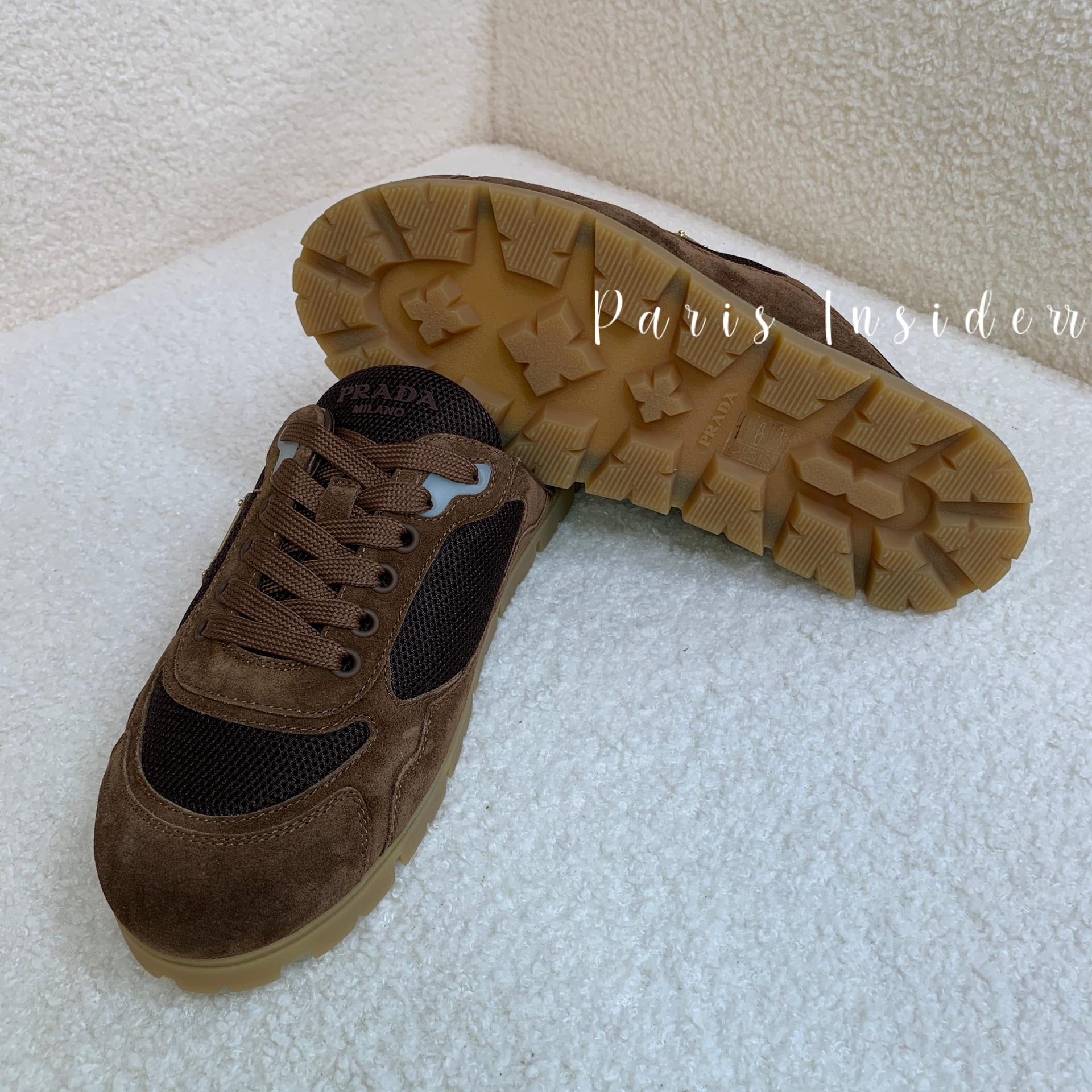 Prada Trail Mesh Fabric And Suede Mules - Cocoa Brown 可可棕 - Image 4