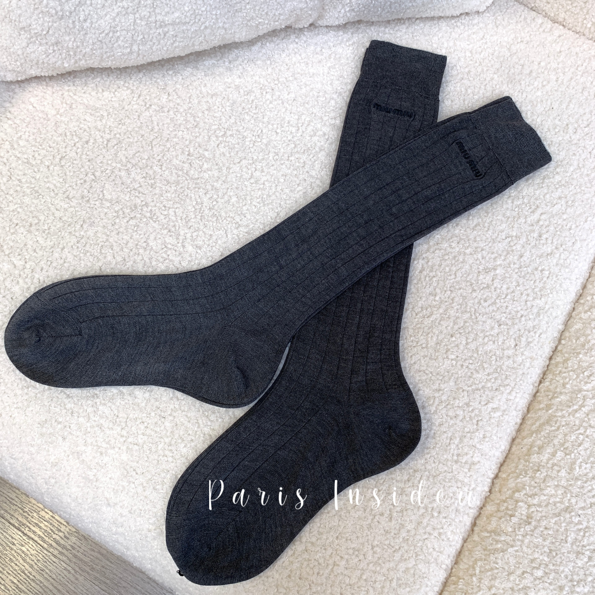 Miu Miu Silk Socks - Gray 灰