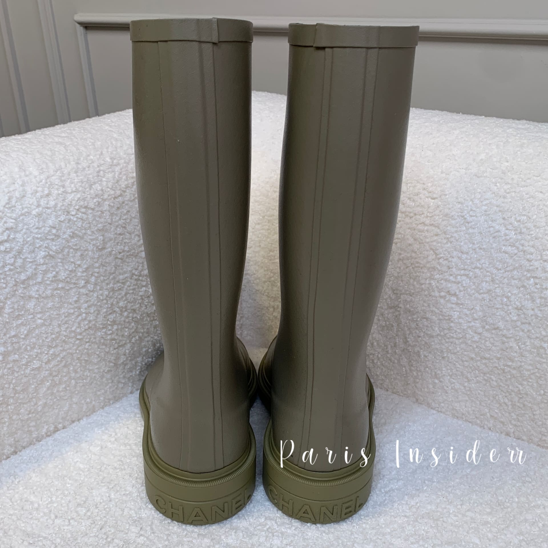 Chanel CC Logo Rain Boots G39620 - Khaki Green 橄欖綠 - Image 2
