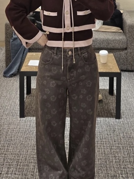 Chanel 25A Retro Straight Wide-Leg Jeans - Brown 棕 - Image 3